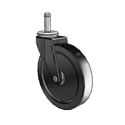 Regent Grip Ring Black Oxide Swivel Caster with 5 x .9375 Black Polyolefin Wheel