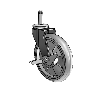 Regent Grip Ring Black Oxide Swivel Caster with 5 x .9375 Grey MonoTech Wheel and Side Brake