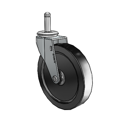 Regent Grip Ring Zinc Swivel Caster with 5 x .9375 Black Polyolefin Wheel