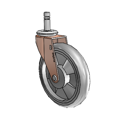 Regent Grip Ring Copper Oxide Swivel Caster with 5 x .9375 Grey MonoTech Wheel