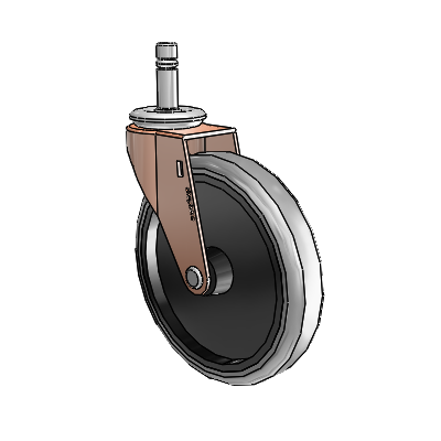 Regent Grip Ring Copper Oxide Swivel Caster with 5 x .9375 Grey Thermoplastic Rubber Wheel
