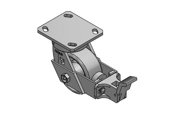 170 Series Top Plate Swivel Caster with 4 x 2 Grey Enamel CA - Cast Iron Wheel and Face Brake