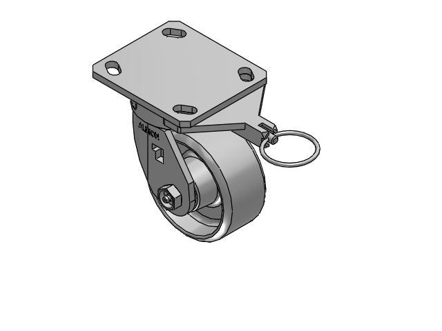 170 Series Top Plate Swivel Caster with 4 x 2 Grey Enamel CA - Cast Iron Wheel