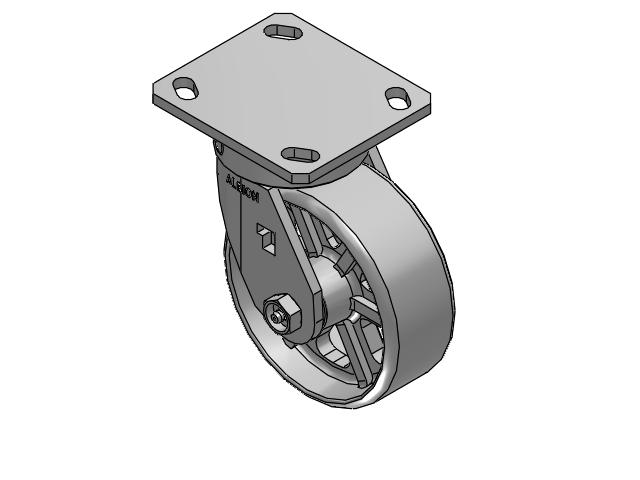 170 Series Top Plate Swivel Caster with 5 x 2 Grey Enamel CA - Cast Iron Wheel