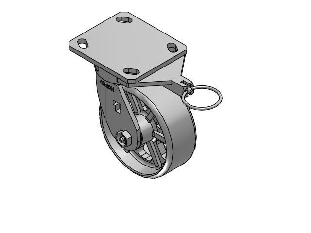 170 Series Top Plate Swivel Caster with 5 x 2 Grey Enamel CA - Cast Iron Wheel