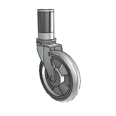 Regent Expanding Adapter Zinc Swivel Caster with 5 x .9375 Grey MonoTech Wheel