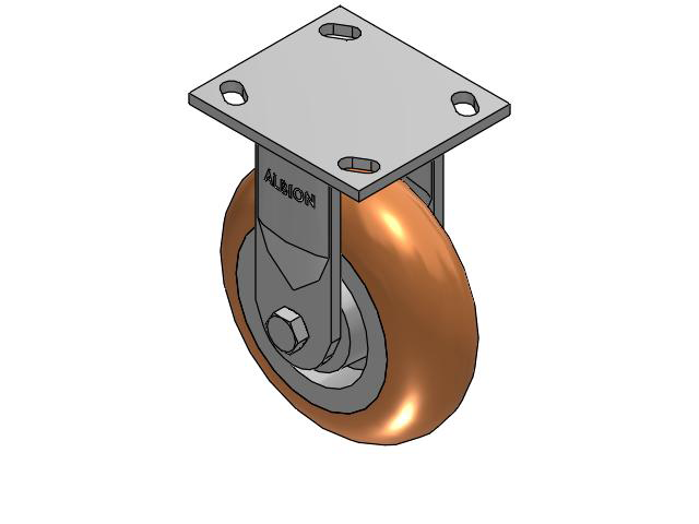 Roulette rigide à plaque supérieure de la série 170, avec bande de roulement « Butterscotch » 6 x 2 sur noyau en aluminium PM – Roue ronde en polyuréthane (noyau en aluminium)