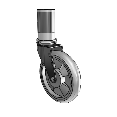 Regent Expanding Adapter Black Oxide Swivel Caster with 5 x .9375 Grey MonoTech Wheel