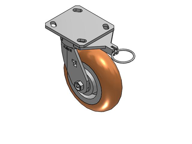 170 Series Top Plate Swivel Caster with 6 x 2 Butterscotch Tread on Aluminum Core PM - Round Polyurethane (Aluminum Core) Wheel
