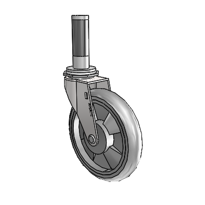 Regent Expanding Adapter Bright Chrome Swivel Caster with 5 x .9375 Grey MonoTech Wheel