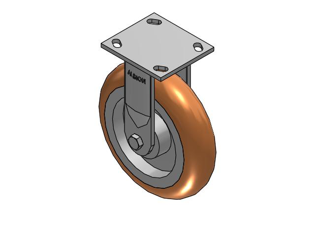 170 Series Top Plate Rigid Caster with 8 x 2 Butterscotch Tread on Aluminum Core PM - Round Polyurethane (Aluminum Core) Wheel