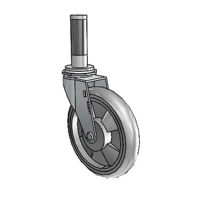 Regent Expanding Adapter Zinc Swivel Caster with 5 x .9375 Grey MonoTech Wheel