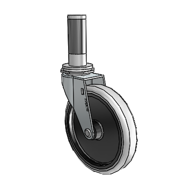 Regent Expanding Adapter Zinc Swivel Caster with 5 x .9375 Grey Thermoplastic Urethane Wheel