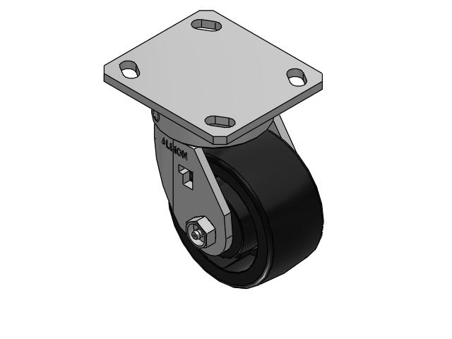 170 Series Top Plate Swivel Caster with 4 x 2 Black Polypropylene RT - Glass-Filled Polypropylene Wheel