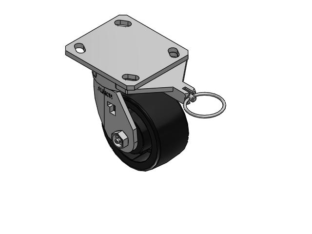 170 Series Top Plate Swivel Caster with 4 x 2 Black Polypropylene RT - Glass-Filled Polypropylene Wheel