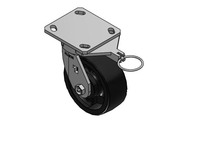 170 Series Top Plate Swivel Caster with 5 x 2 Black Polypropylene RT - Glass-Filled Polypropylene Wheel