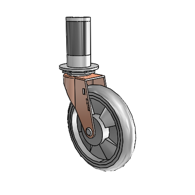 Regent Expanding Adapter Copper Oxide Swivel Caster with 5 x .9375 Grey MonoTech Wheel