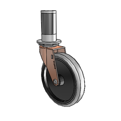 Regent Expanding Adapter Copper Oxide Swivel Caster with 5 x .9375 Grey Thermoplastic Rubber Wheel