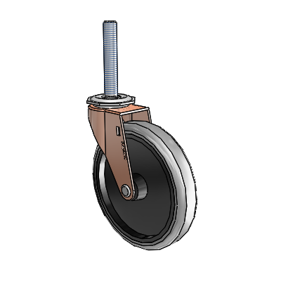 Regent Threaded Stem Copper Oxide Swivel Caster with 5 x .9375 Grey Thermoplastic Rubber Wheel