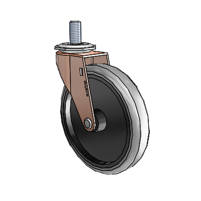 Regent Threaded Stem Copper Oxide Swivel Caster with 5 x .9375 Grey Thermoplastic Rubber Wheel