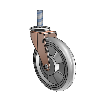 Regent Threaded Stem Copper Oxide Swivel Caster with 5 x .9375 Grey MonoTech Wheel