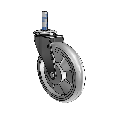 Regent Threaded Stem Black Oxide Swivel Caster with 5 x .9375 Grey MonoTech Wheel