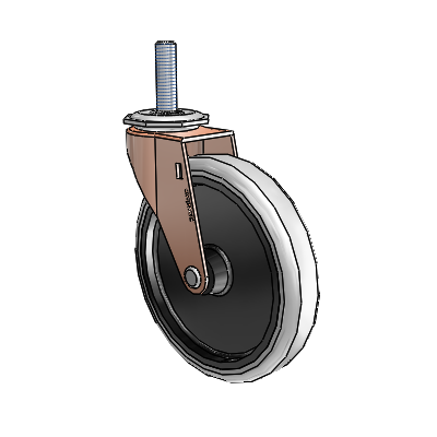 Regent Threaded Stem Copper Oxide Swivel Caster with 5 x .9375 Grey Thermoplastic Urethane Wheel