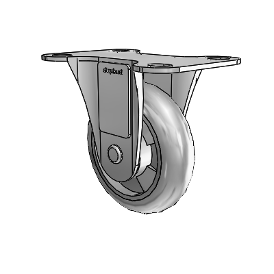 Regent Top Plate Zinc Rigid Caster with 3 x .8125 Grey MonoTech Wheel