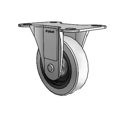 Regent Top Plate Zinc Rigid Caster with 3 x .8125 Grey Thermoplastic Urethane Wheel