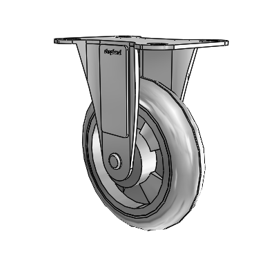 Regent Top Plate Zinc Rigid Caster with 4 x .9375 Grey MonoTech Wheel