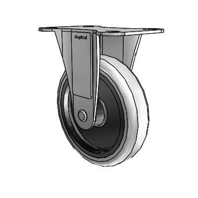 Regent Top Plate Zinc Rigid Caster with 4 x .9375 Grey Thermoplastic Urethane Wheel