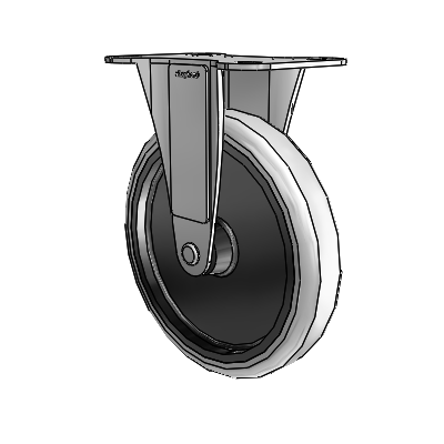 Regent Top Plate Zinc Rigid Caster with 5 x .9375 Grey Thermoplastic Urethane Wheel