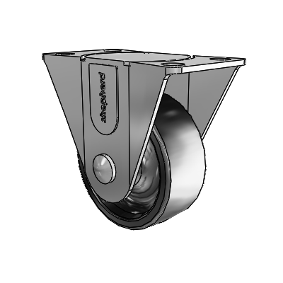 General Duty Top Plate Zinc Rigid Caster with 2 x .8125 Polyolefin Wheel