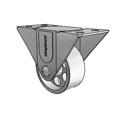 General Duty Top Plate Zinc Rigid Caster with 2.5 x 1.125 Steel Wheel