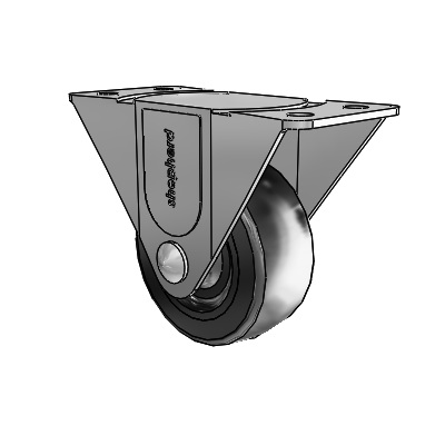 General Duty Top Plate Zinc Rigid Caster with 3 x 1.25 Soft Rubber Wheel