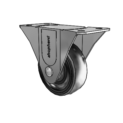 General Duty Top Plate Zinc Rigid Caster with 4 x 1.375 Soft Rubber Wheel