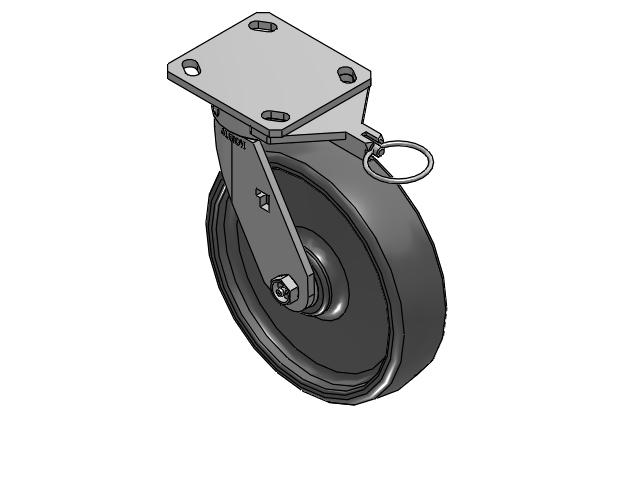 170 Series Top Plate Swivel Caster with 8 x 2 Grey Elastomer SE - Solid Elastomer Wheel