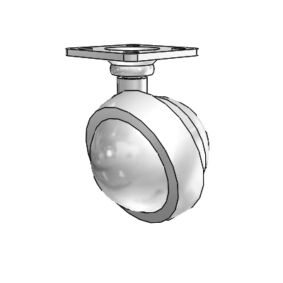 Top Plate Bright Chrome Swivel Ball Caster with 2 Wheel