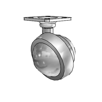 Top Plate Satin Chrome Swivel Ball Caster with 2 Wheel