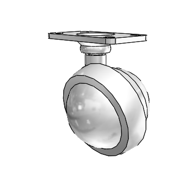 Top Plate Bright Chrome Swivel Ball Caster with 2 Wheel