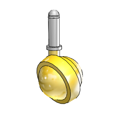 Grip Ring Bright Brass Swivel Ball Caster with 2 Wheel