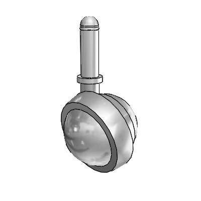 Grip Ring Satin Chrome Swivel Ball Caster with 2 Wheel