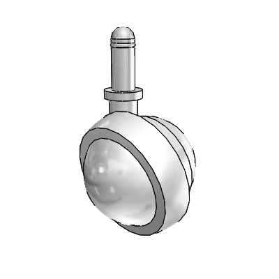 Grip Ring Bright Chrome Swivel Ball Caster with 2 Wheel