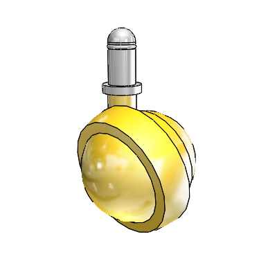 Grip Ring Bright Brass Swivel Ball Caster with 2 Wheel