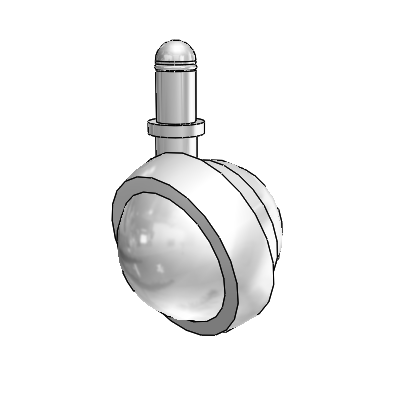 Grip Ring Bright Chrome Swivel Ball Caster with 2 Wheel