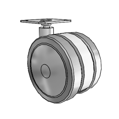 Softech Top Plate Grey Swivel Caster with 3.937 Thermoplastic Elastomer Wheel