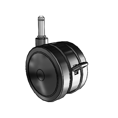Softech Grip Ring Black Swivel Caster with 3.937 Thermoplastic Elastomer Wheel and Brake