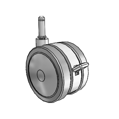 Softech Grip Ring Grey Swivel Caster with 3.937 Thermoplastic Elastomer Wheel and Brake