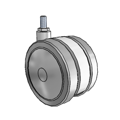 Softech Threaded Stem Grey Swivel Caster with 3.937 Thermoplastic Elastomer Wheel