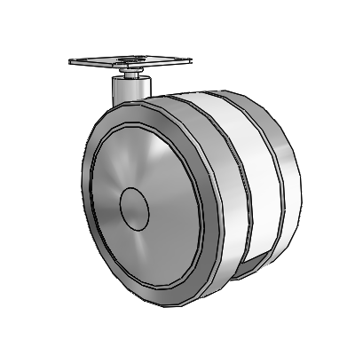 Softech Top Plate Grey Swivel Caster with 4.921 Thermoplastic Elastomer Wheel